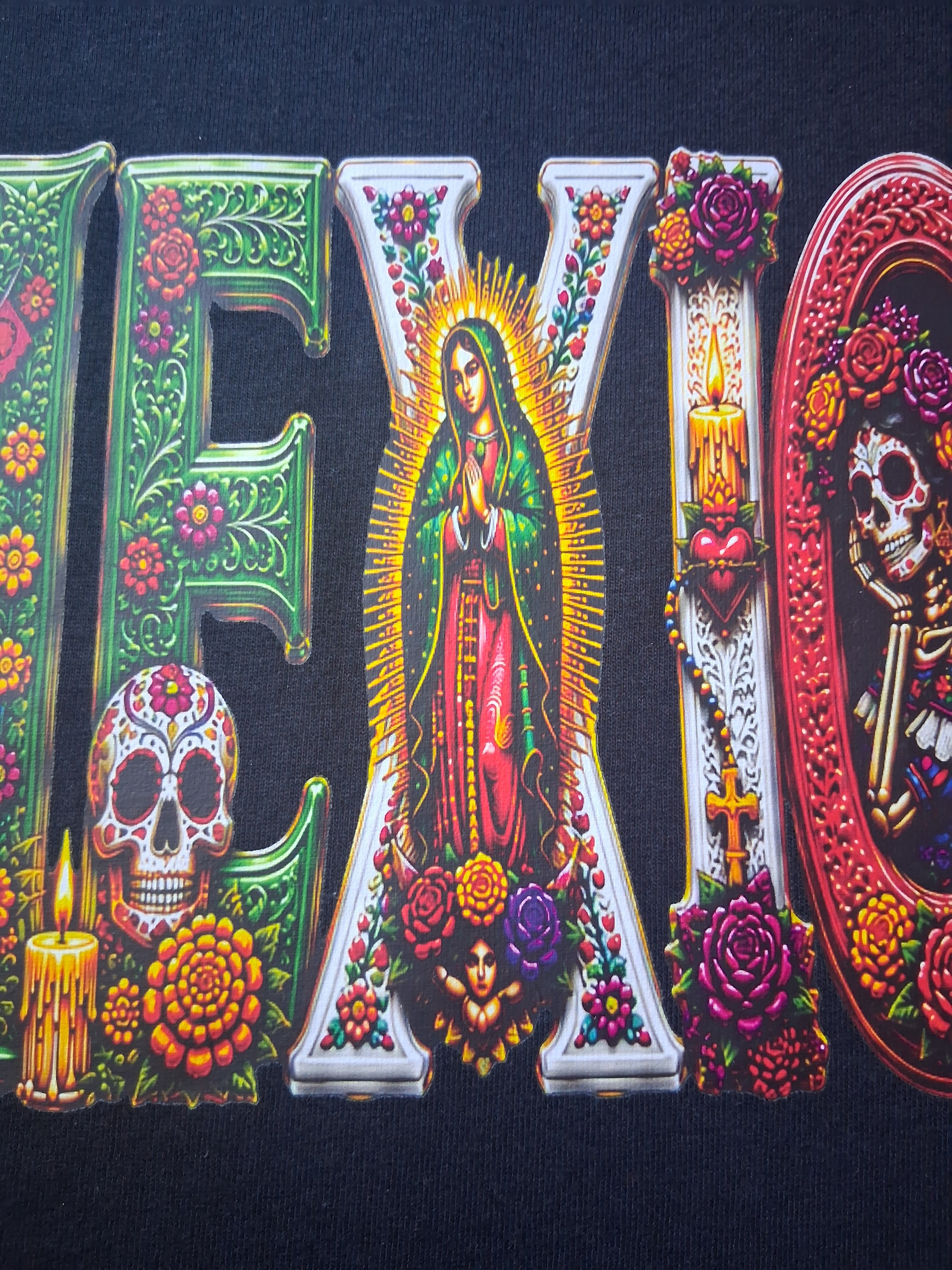 Mexico Heritage Shirt | Virgen de Guadalupe, Catrina, Floral Designs