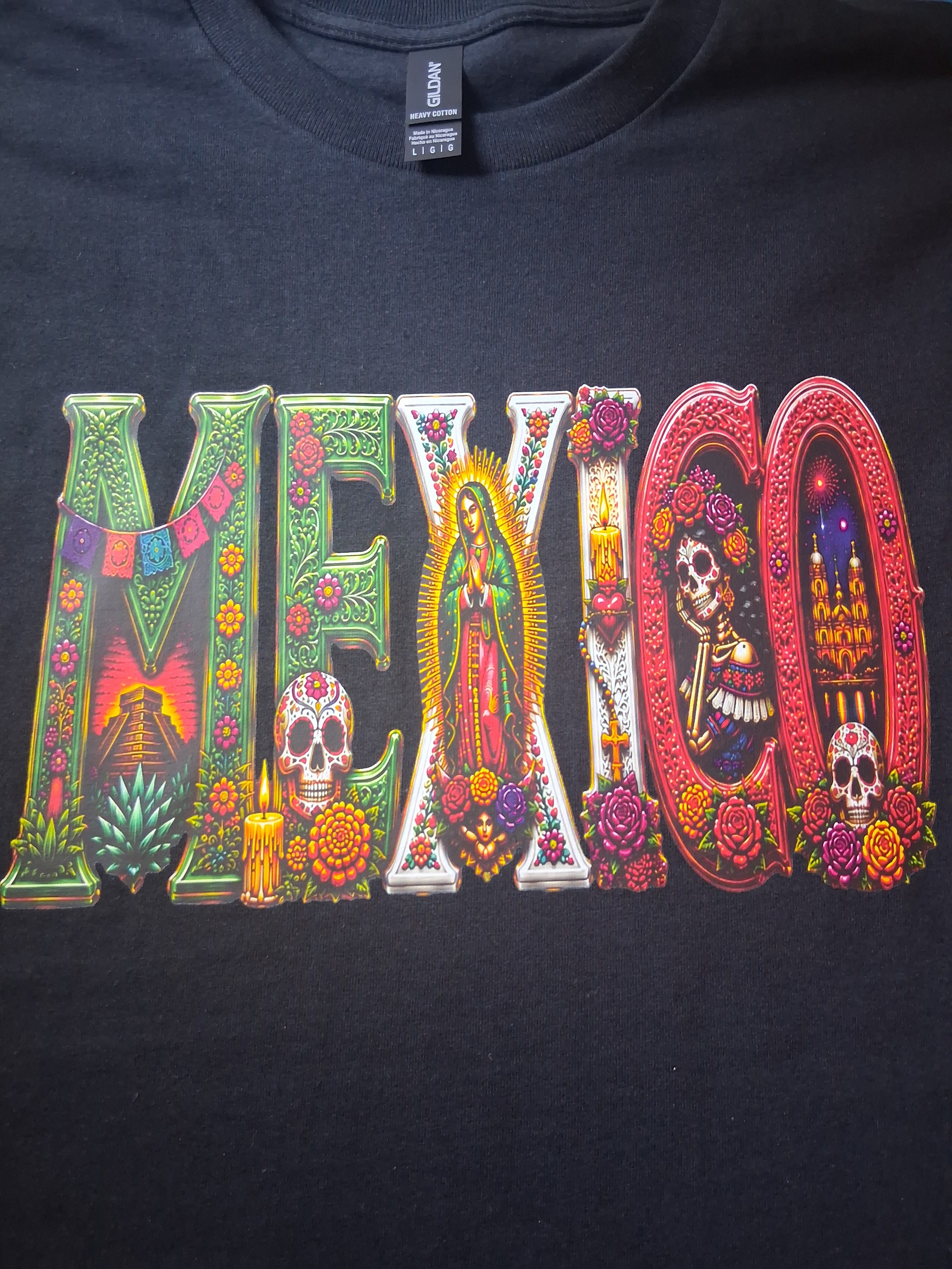 Mexico Heritage Shirt | Virgen de Guadalupe, Catrina, Floral Designs