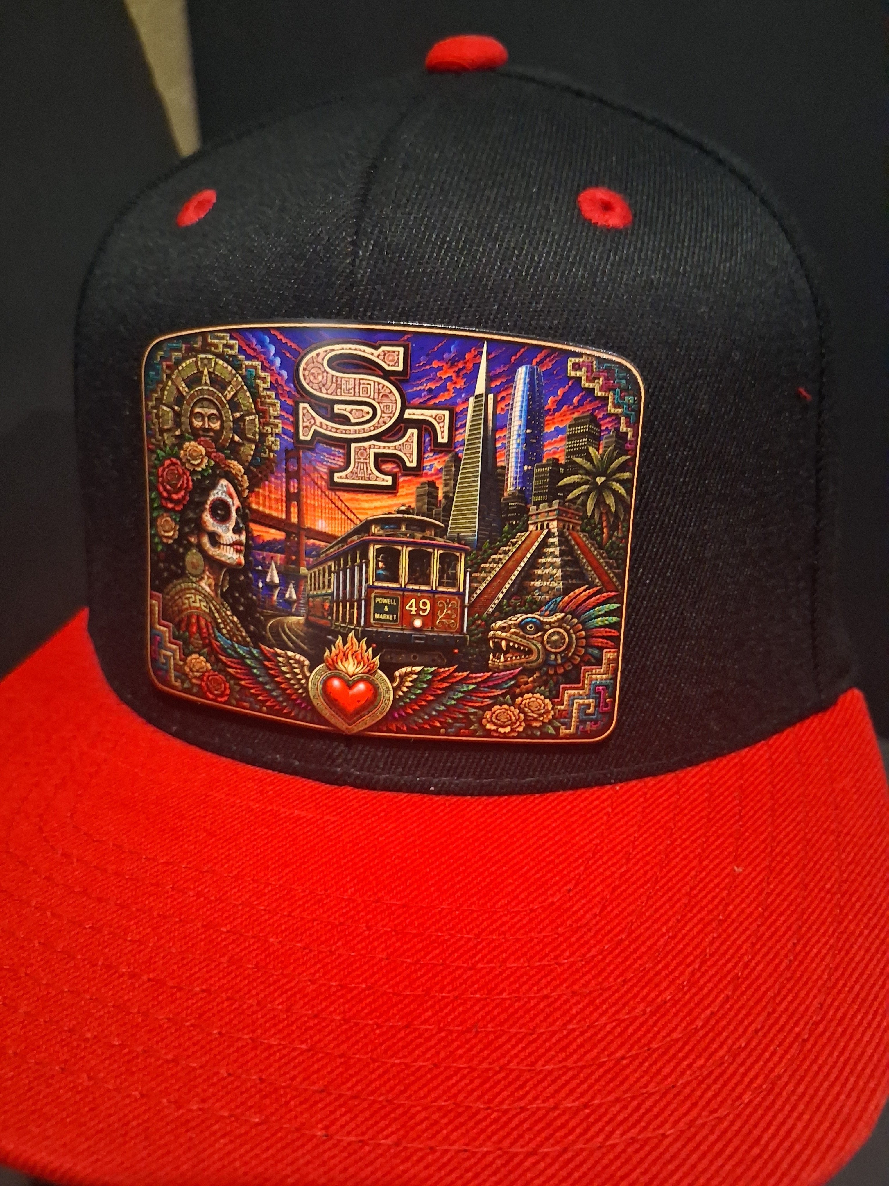 San Francisco Heritage Snapback Hat | Chicano Art Inspired Fan Cap