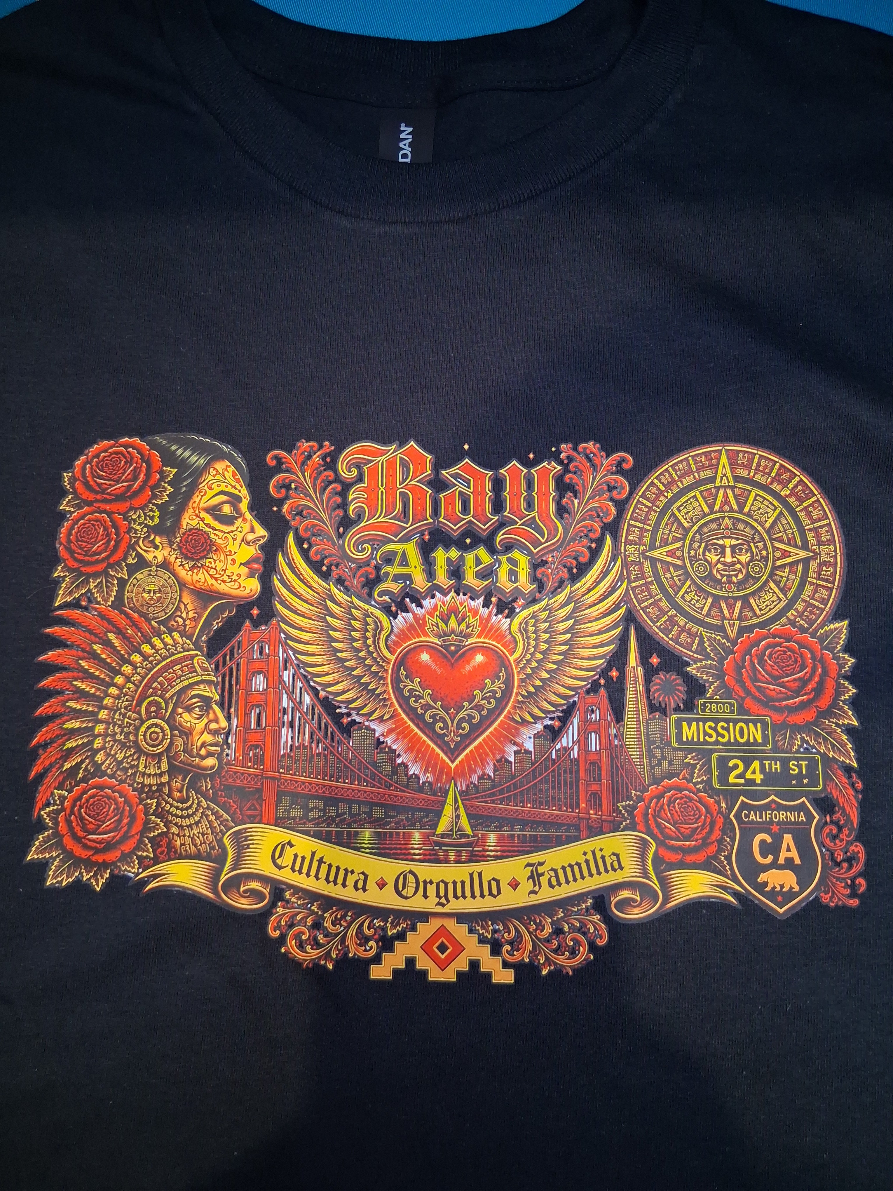 Cultura Orgullo Familia Tee | Bay Area Chicano Aztec Lowrider Graphic Shirt