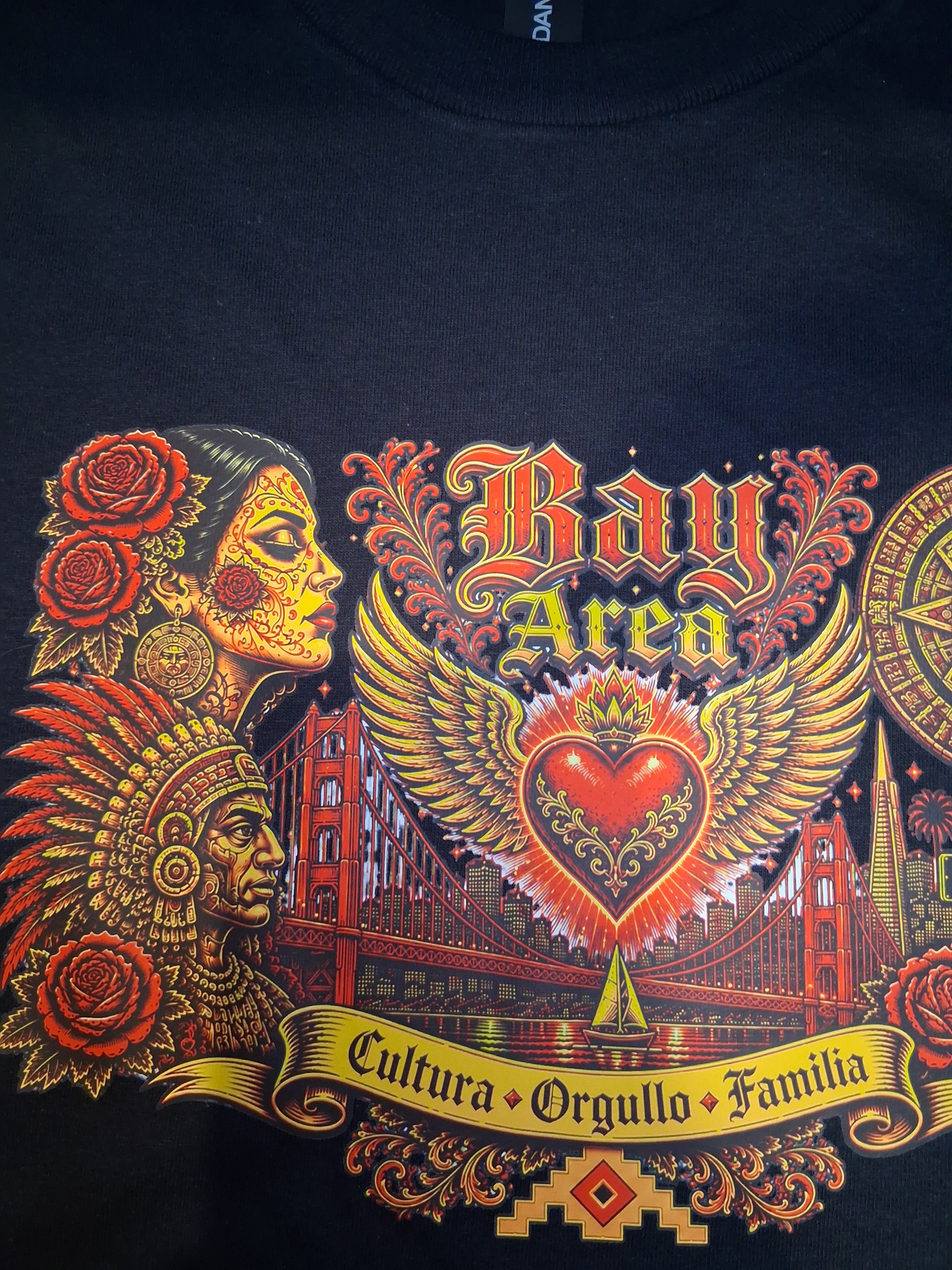 Cultura Orgullo Familia Tee | Bay Area Chicano Aztec Lowrider Graphic Shirt
