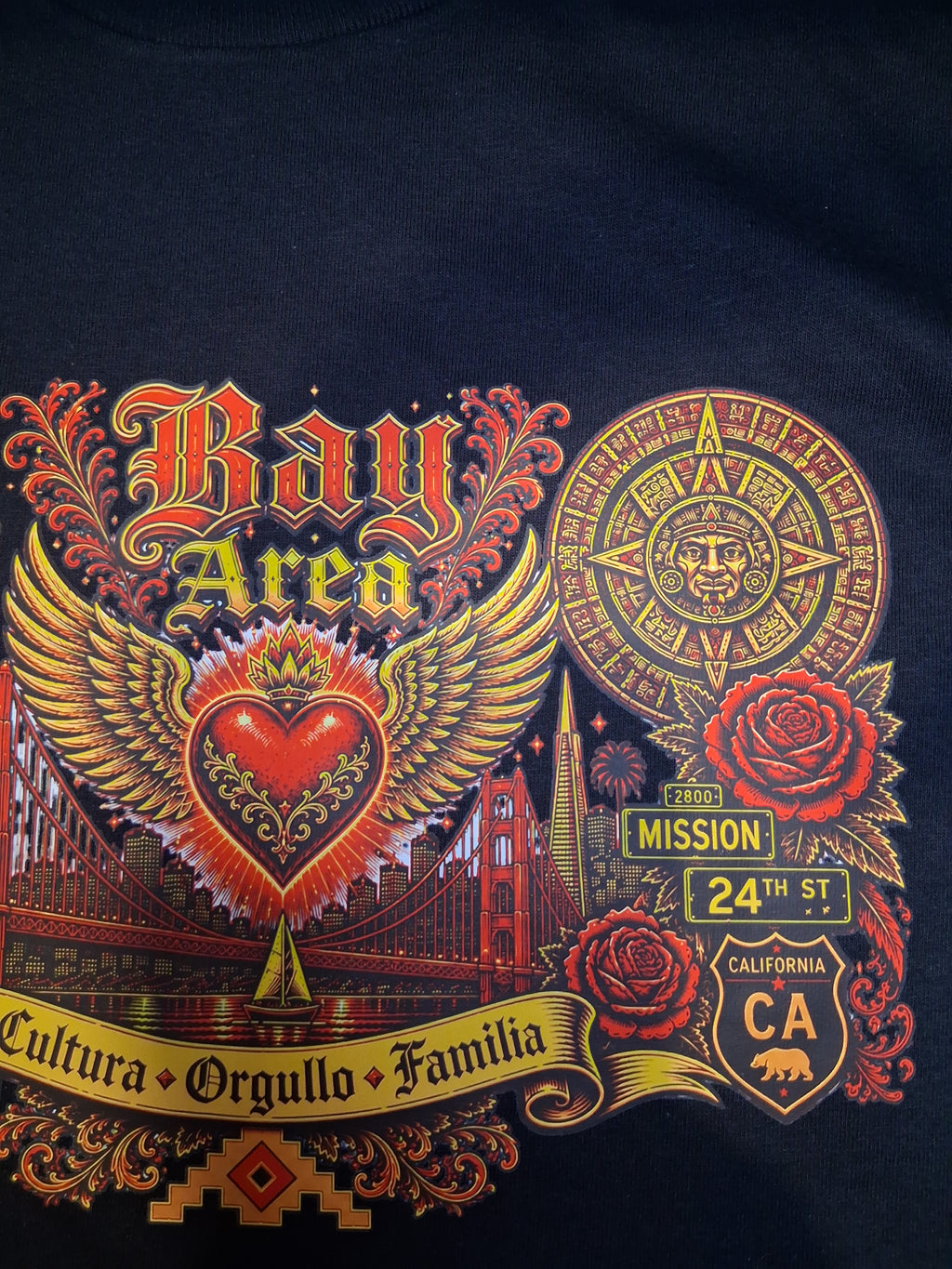 Cultura Orgullo Familia Tee | Bay Area Chicano Aztec Lowrider Graphic Shirt