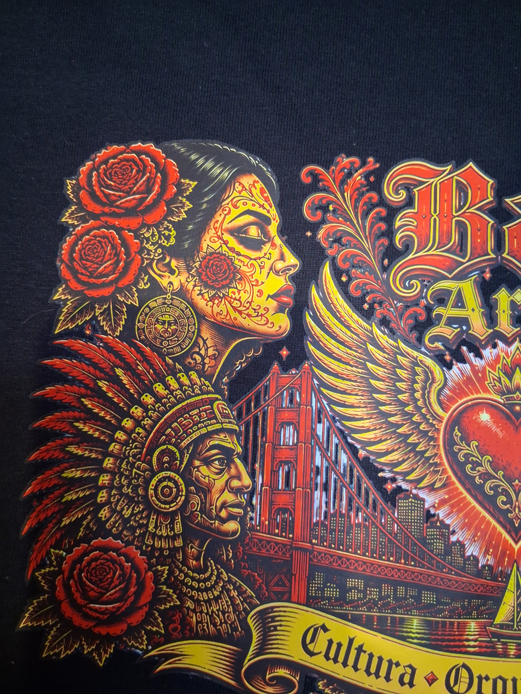 Cultura Orgullo Familia Tee | Bay Area Chicano Aztec Lowrider Graphic Shirt