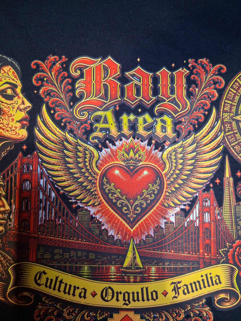 Cultura Orgullo Familia Tee | Bay Area Chicano Aztec Lowrider Graphic Shirt