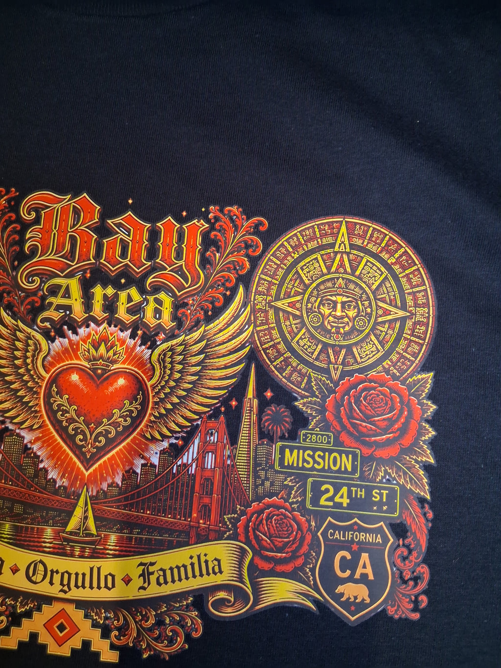 Cultura Orgullo Familia Tee | Bay Area Chicano Aztec Lowrider Graphic Shirt