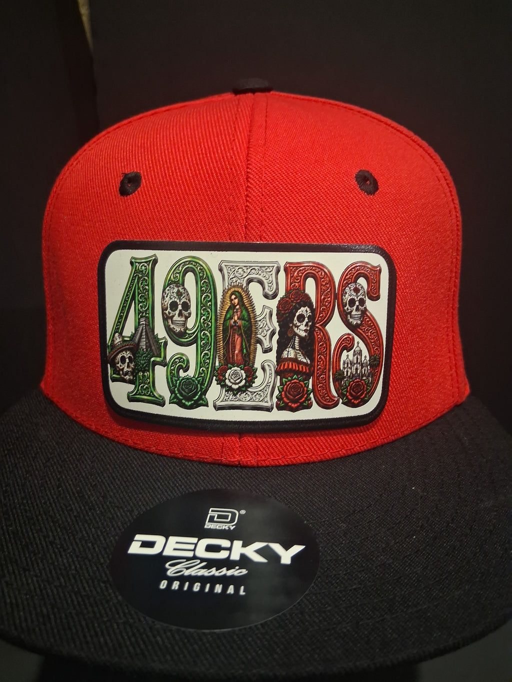 49ERS  Día de los Muertos Snapback Hat | Chicano Style Custom Patch Cap
