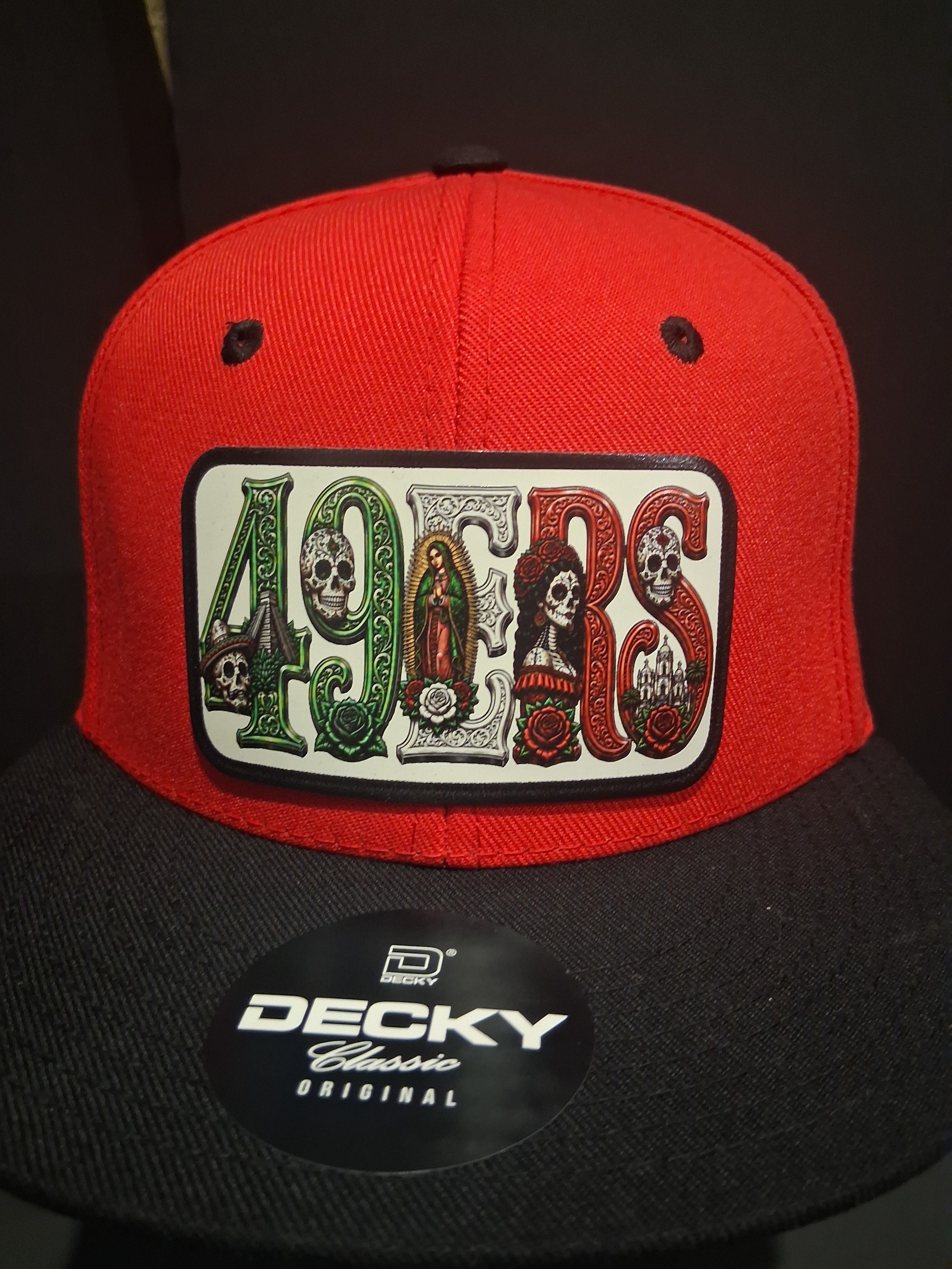 49ERS  Día de los Muertos Snapback Hat | Chicano Style Custom Patch Cap
