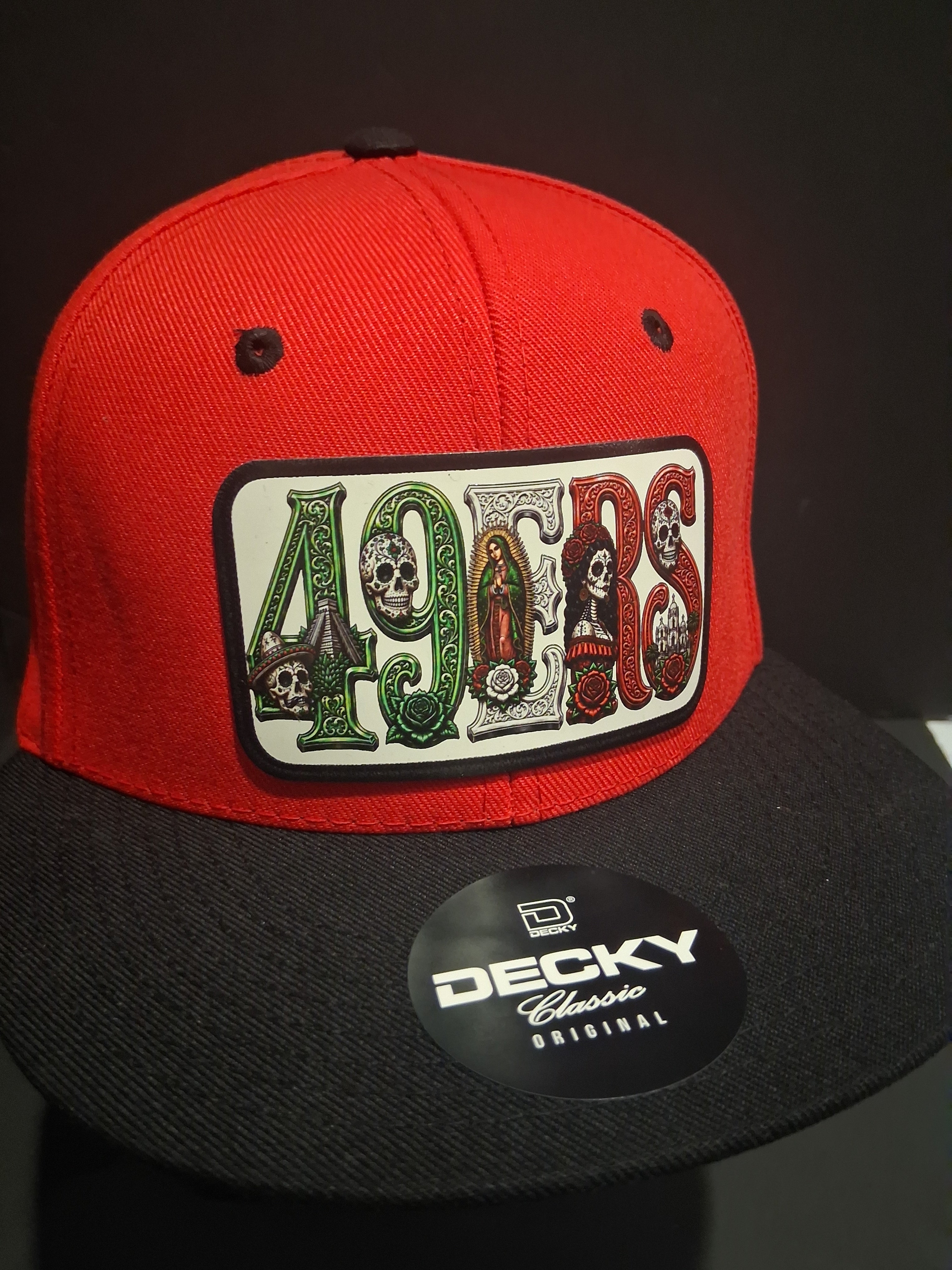 49ERS  Día de los Muertos Snapback Hat | Chicano Style Custom Patch Cap