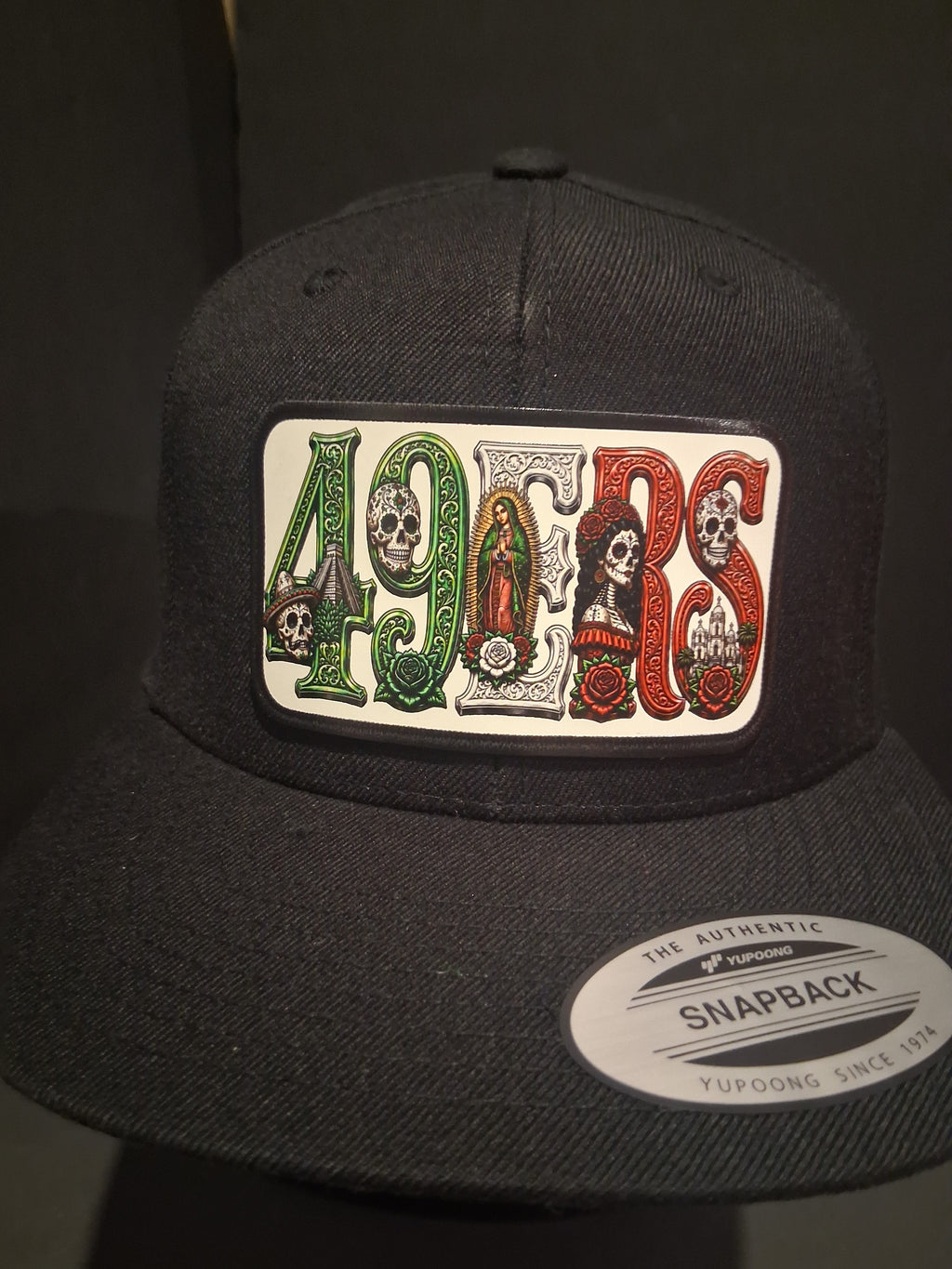 49ERS  Día de los Muertos Snapback Hat | Chicano Style Custom Patch Cap