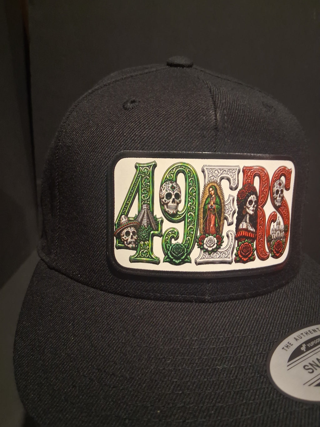 49ERS  Día de los Muertos Snapback Hat | Chicano Style Custom Patch Cap