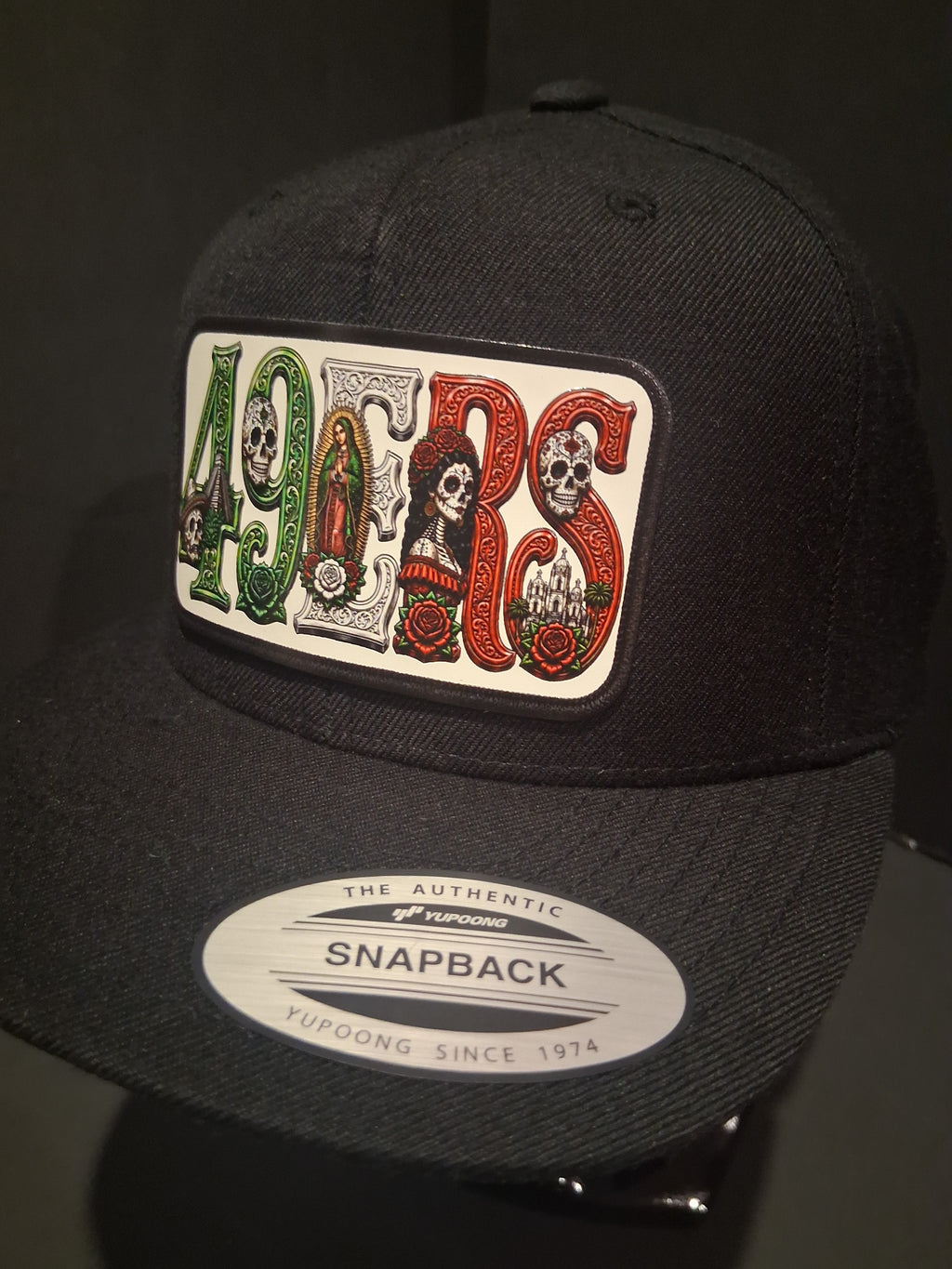 49ERS  Día de los Muertos Snapback Hat | Chicano Style Custom Patch Cap