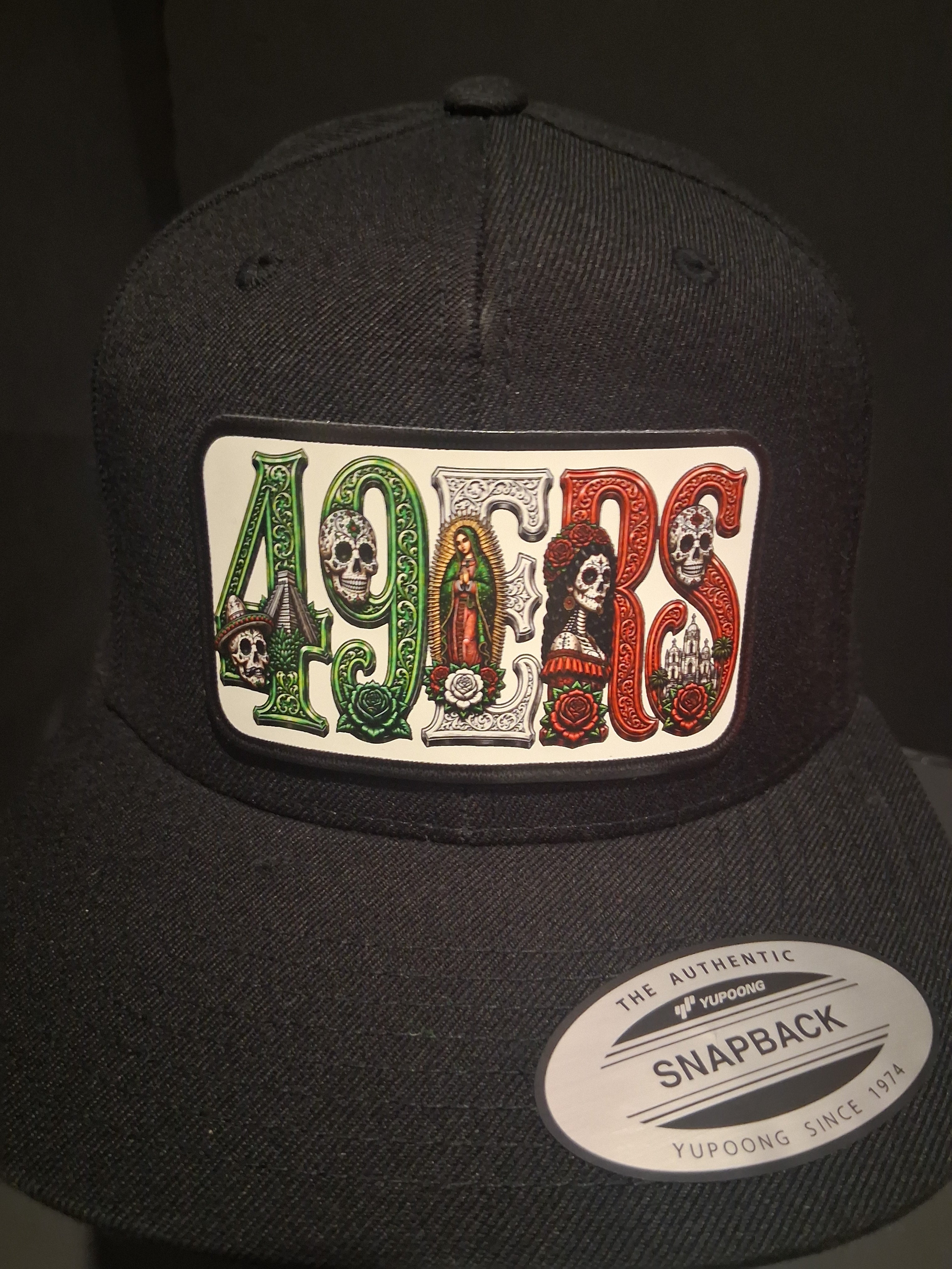 49ERS  Día de los Muertos Snapback Hat | Chicano Style Custom Patch Cap