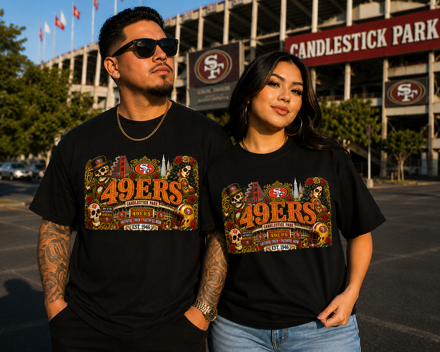 🏈 San Francisco 49ERS – Candlestick Park Heritage Tee