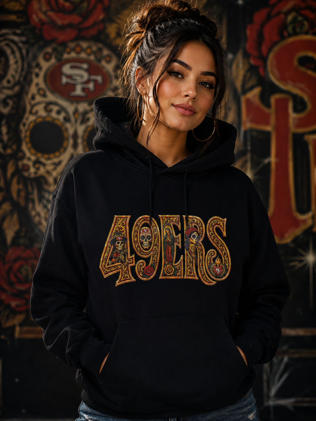 49ERS Día de los Muertos Premium Hoodie – Wear Your Faithful Pride