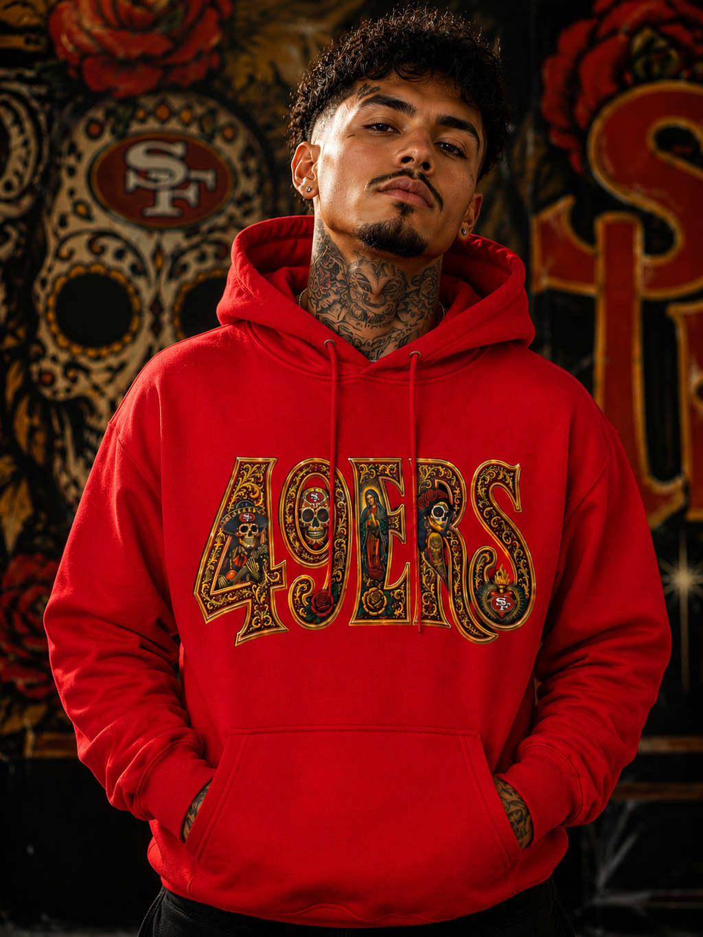 49ERS Día de los Muertos Premium Hoodie – Wear Your Faithful Pride in Style