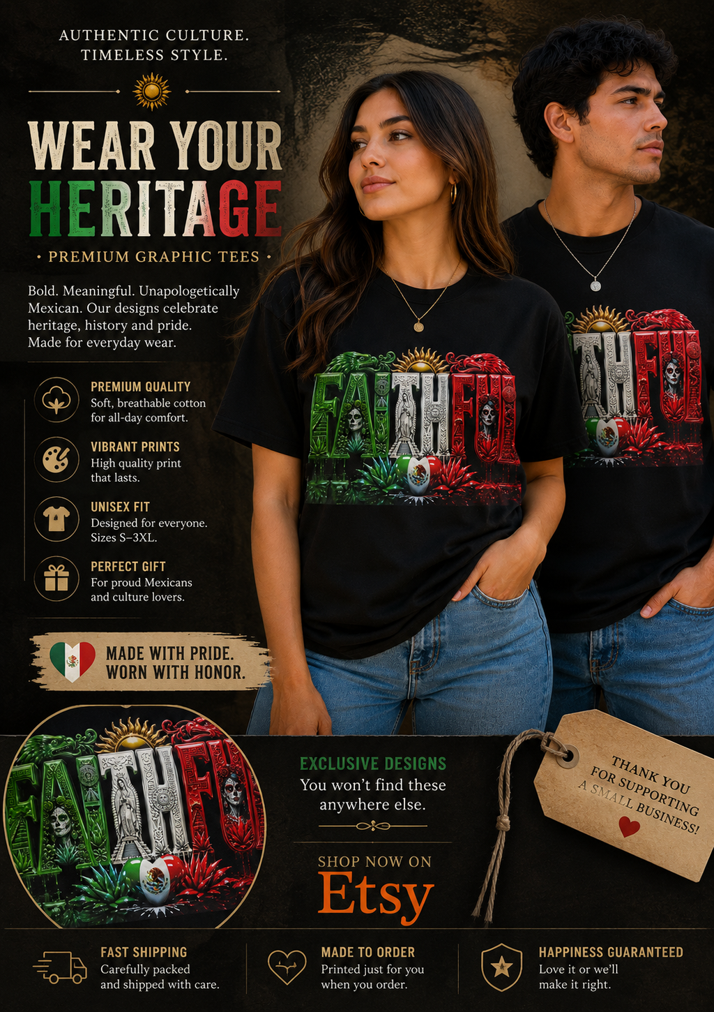 FAITHFUL – Mexican Heritage Graphic Tee