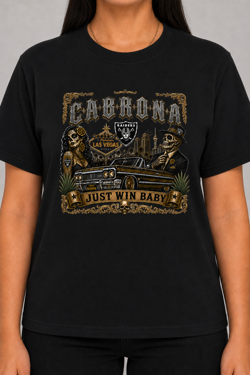Raiders Cabrona Chicano Lowrider T-Shirt – White or Black