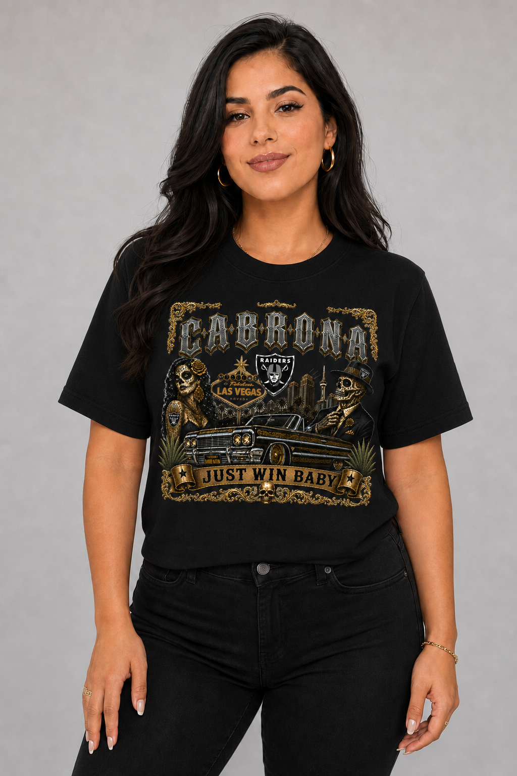 Raiders Cabrona Chicano Lowrider T-Shirt – White or Black