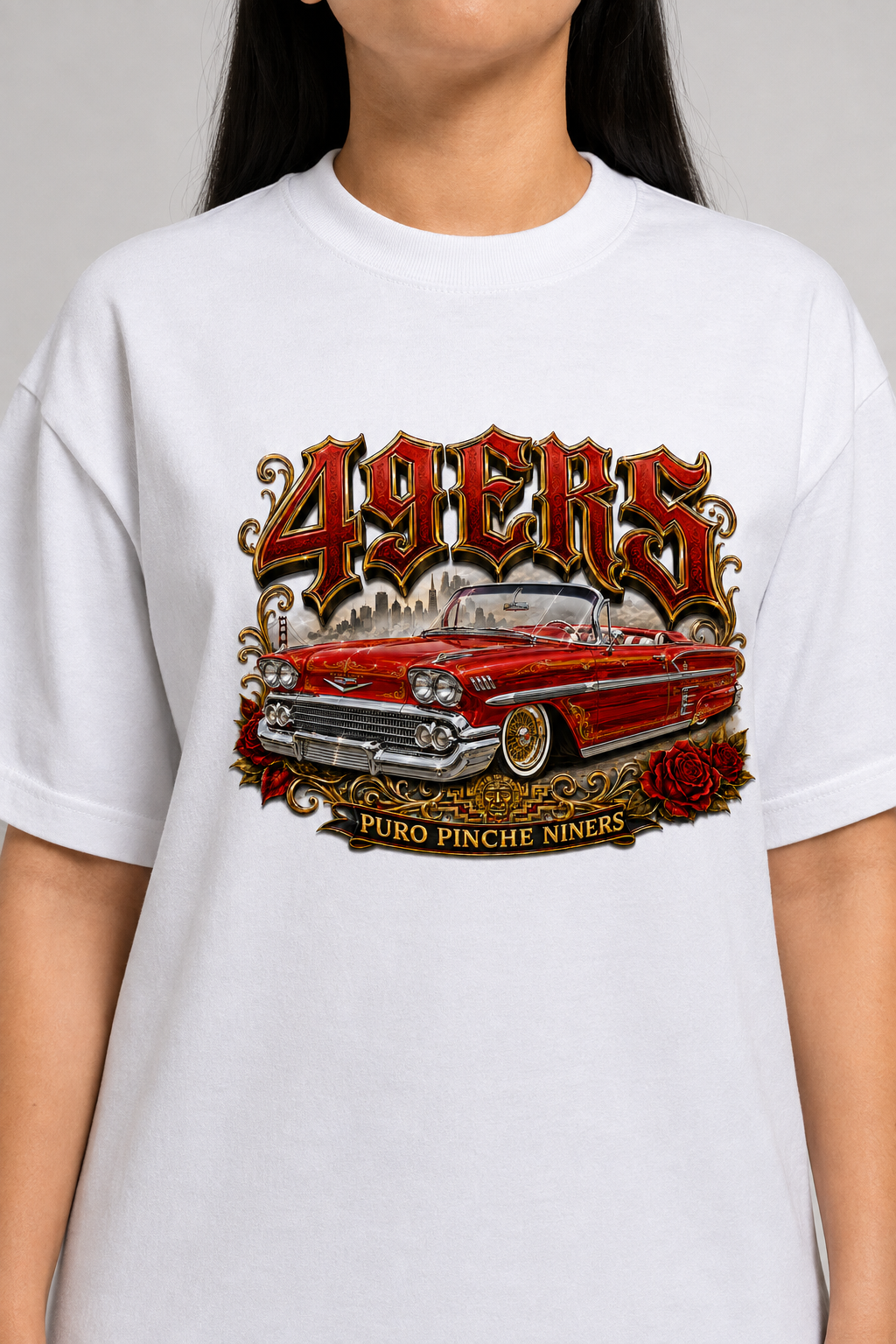 49ers Lowrider Collection – Classic Car Premium White T-Shirt
