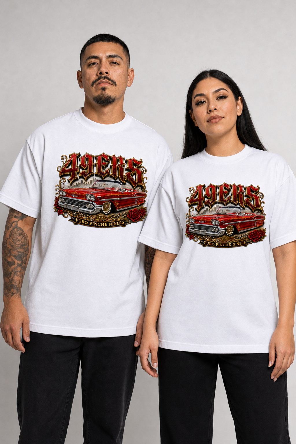 49ers Lowrider Collection – Classic Car Premium White T-Shirt