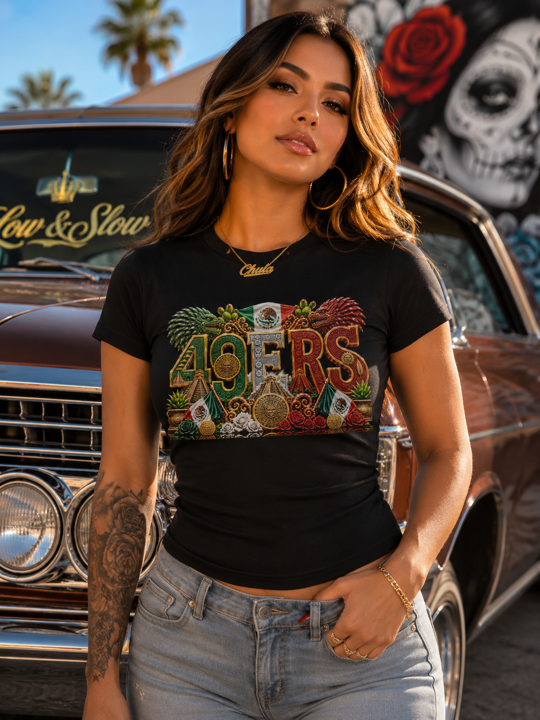 49ERS Aztec Heritage Women's Fitted Tee