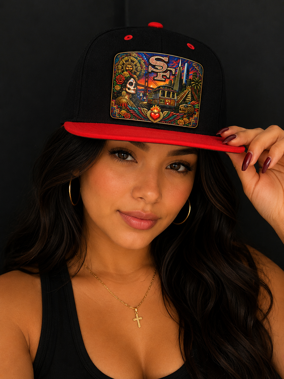 San Francisco Heritage Snapback Hat | Chicano Art Inspired Fan Cap