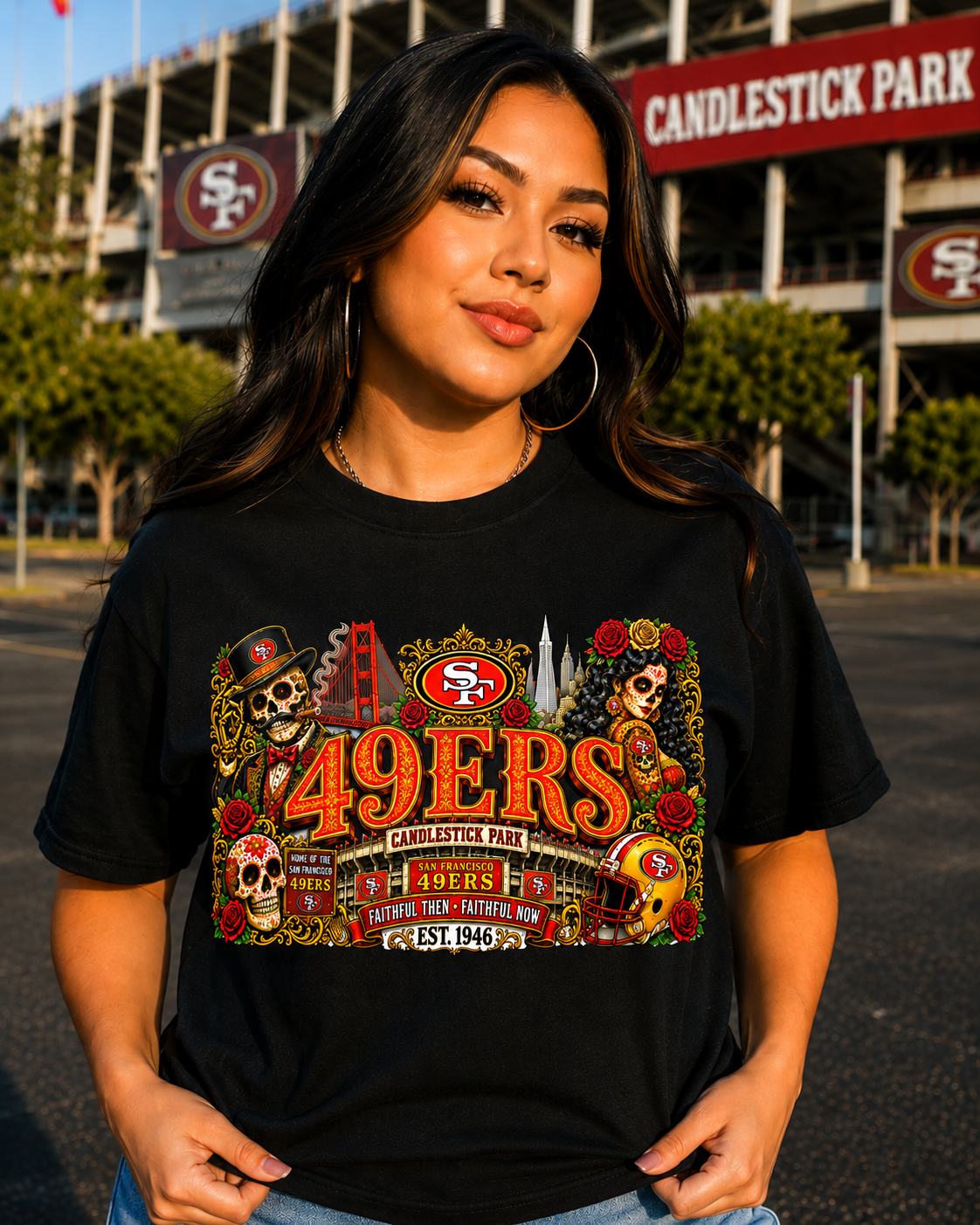 🏈 San Francisco 49ERS – Candlestick Park Heritage Tee