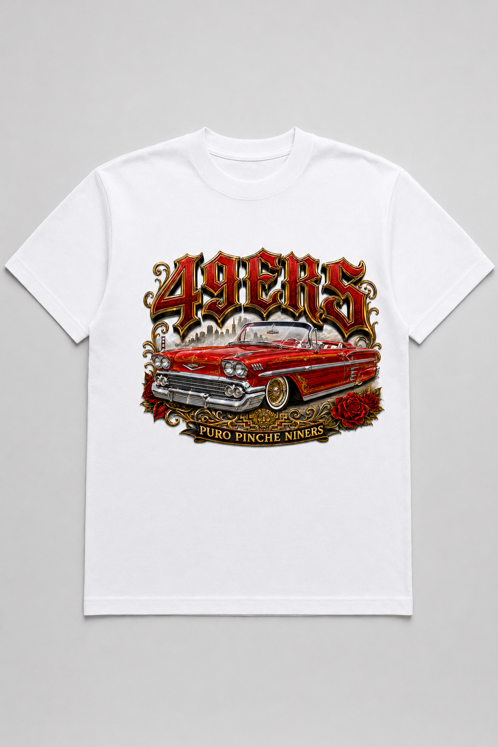 49ers Lowrider Collection – Classic Car Premium White T-Shirt