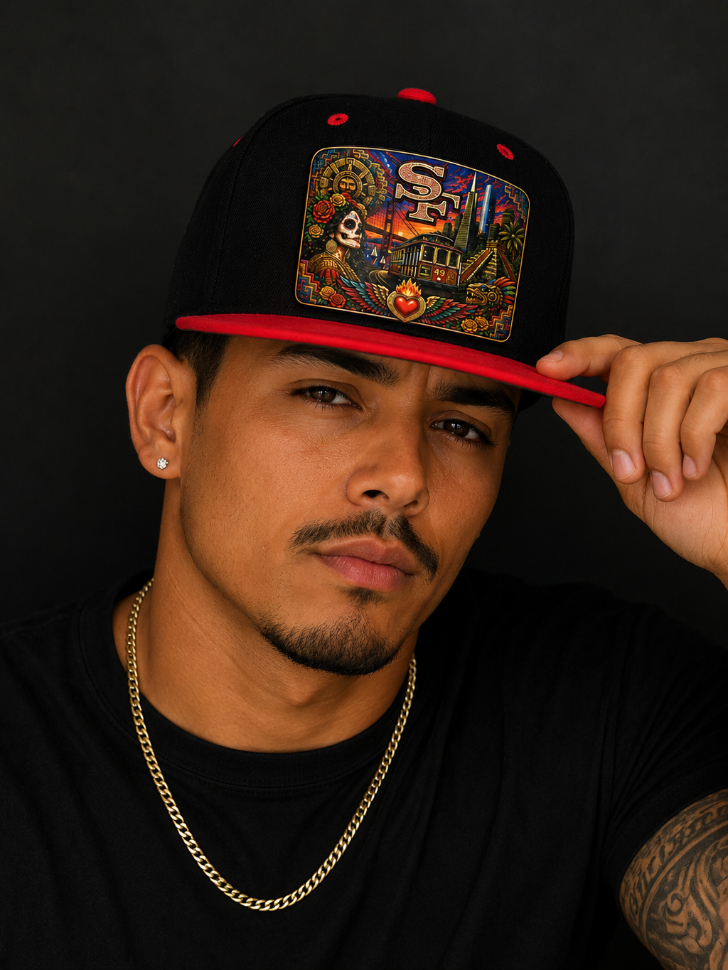 San Francisco Heritage Snapback Hat | Chicano Art Inspired Fan Cap