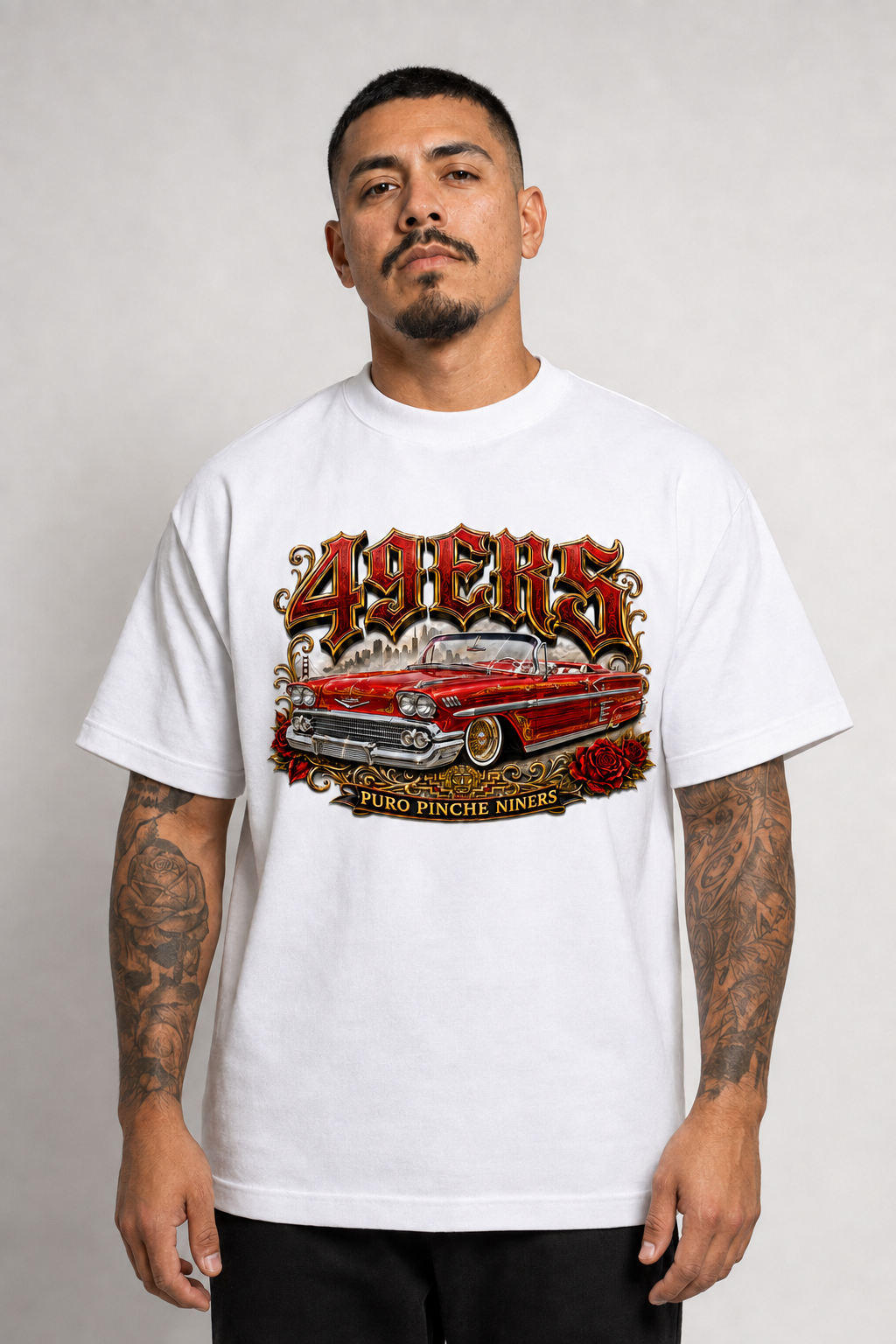 49ers Lowrider Collection – Classic Car Premium White T-Shirt