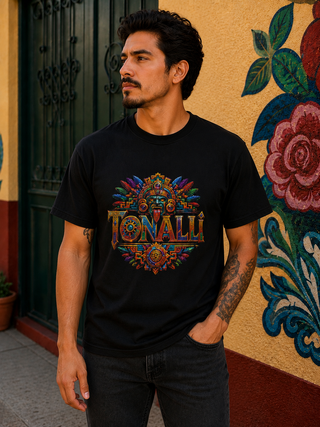 TONALLI Aztec Heritage T-Shirt | Mexican Culture Streetwear Tee