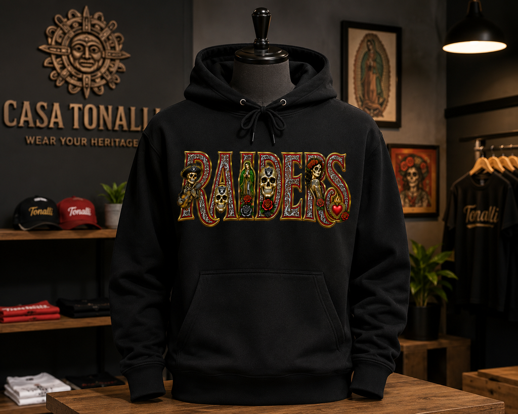 RAIDERS Día de los Muertos Premium Hoodie | Chicano Streetwear |