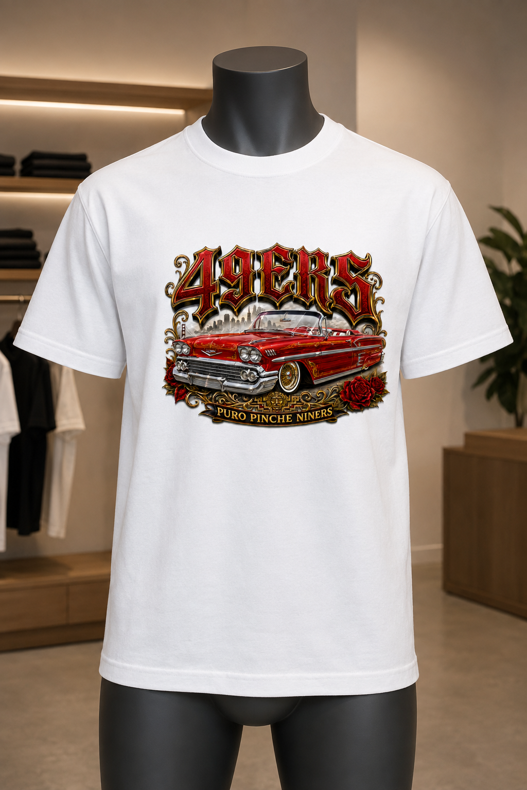 49ers Lowrider Collection – Classic Car Premium White T-Shirt