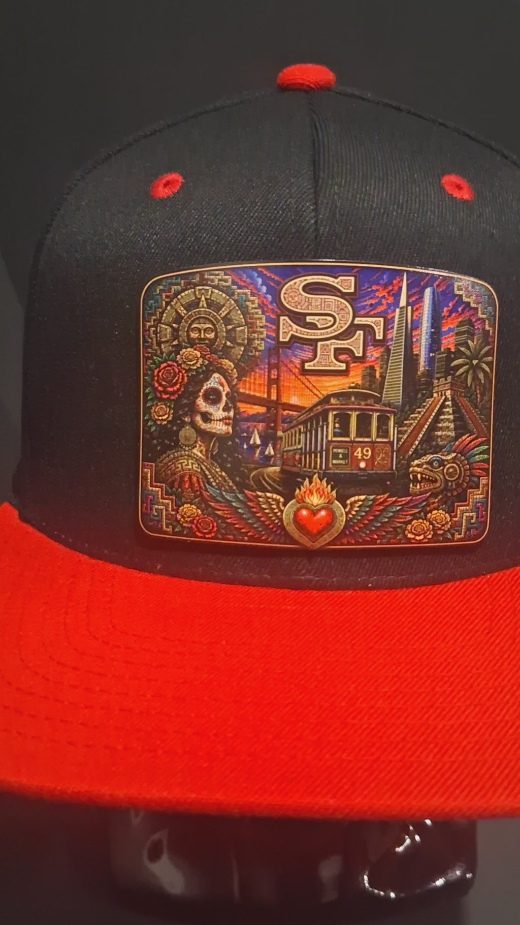 San Francisco Heritage Snapback Hat | Chicano Art Inspired Fan Cap