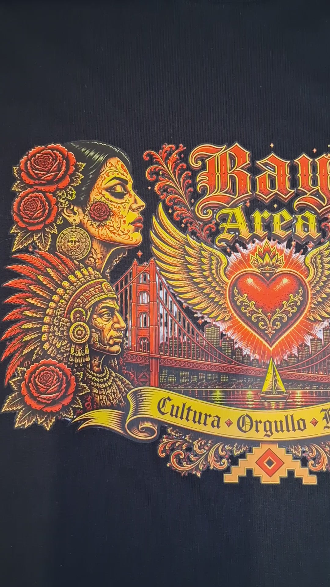 Cultura Orgullo Familia Tee | Bay Area Chicano Aztec Lowrider Graphic Shirt