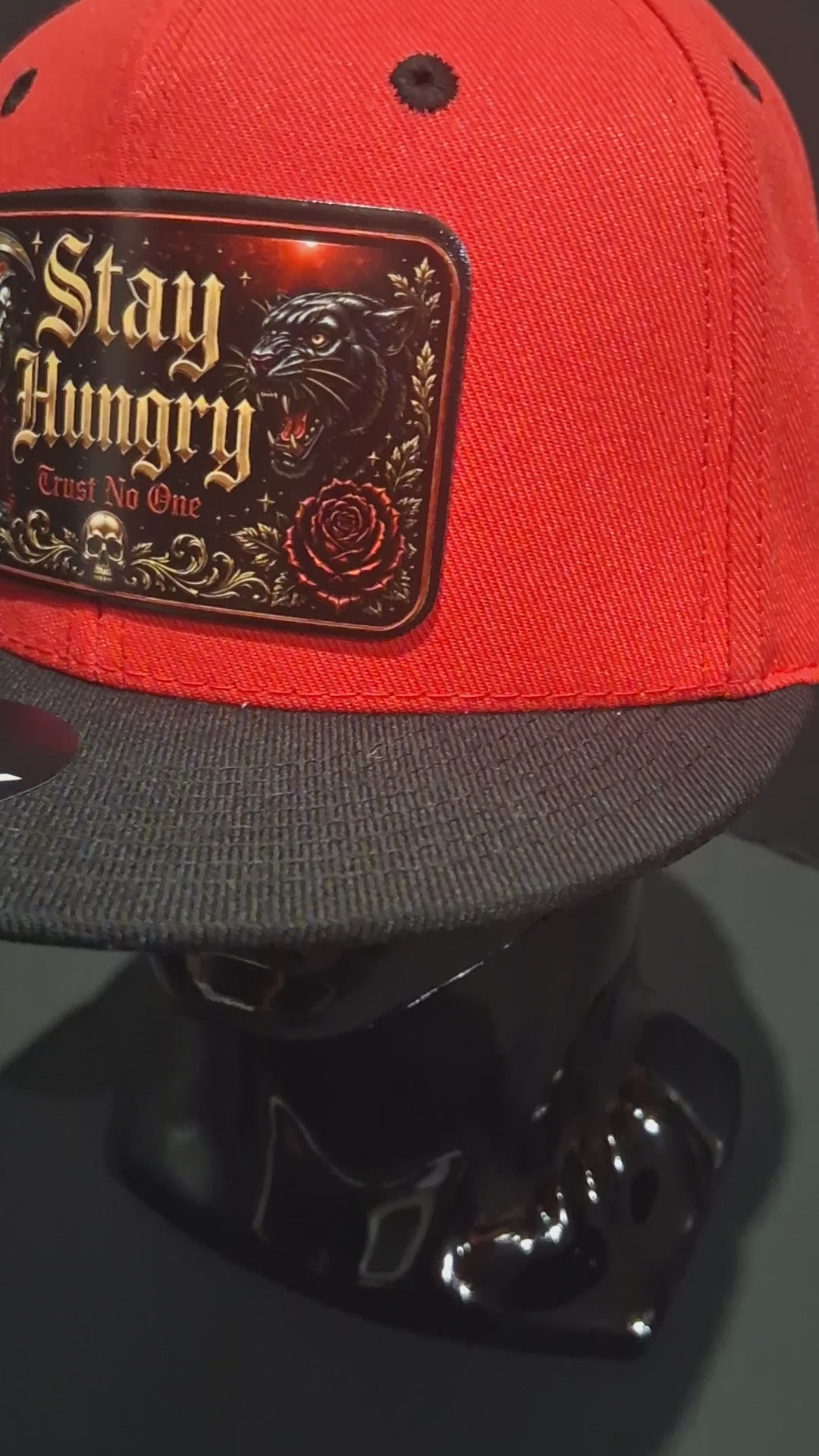 Stay Hungry Snapback Hat | Gothic Streetwear Cap | Premium Custom Patch