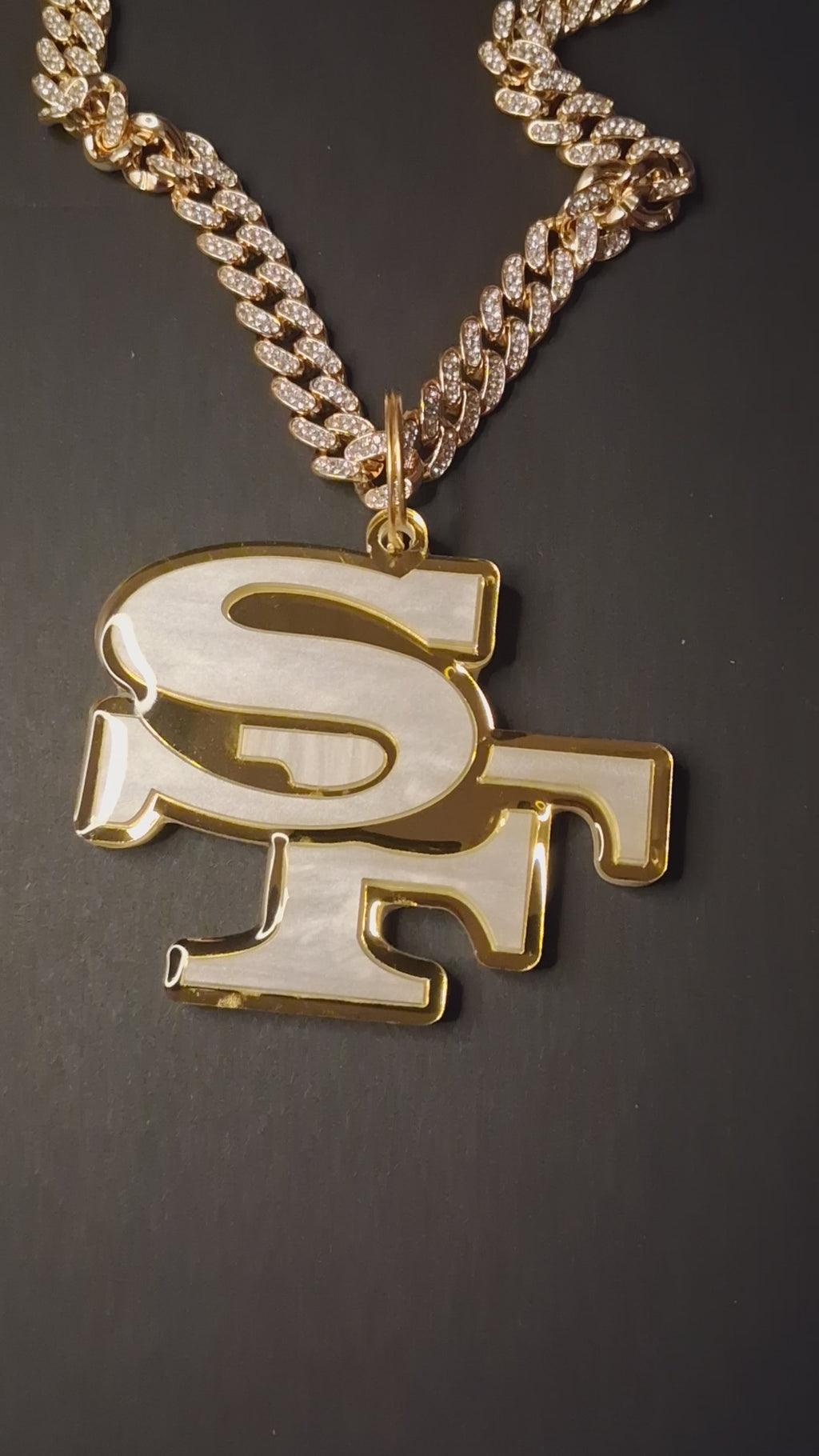 🏈 San Francisco Faithful Iced-Out SF Pendant Chain