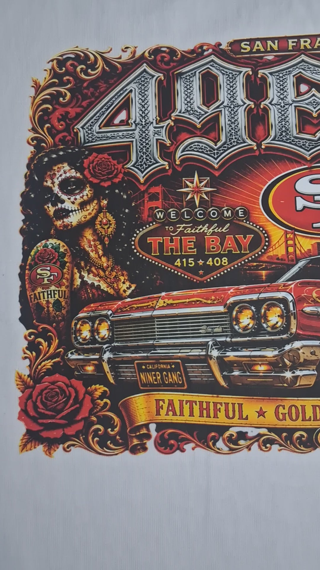 49ERS Catrinas Lowrider Premium Pro Club T-Shirt | Casa Tonalli