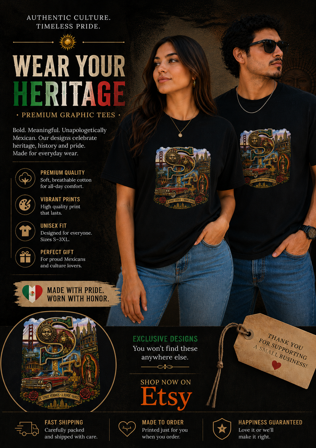 SF Heritage Tee – Chicano Bay Area Pride
