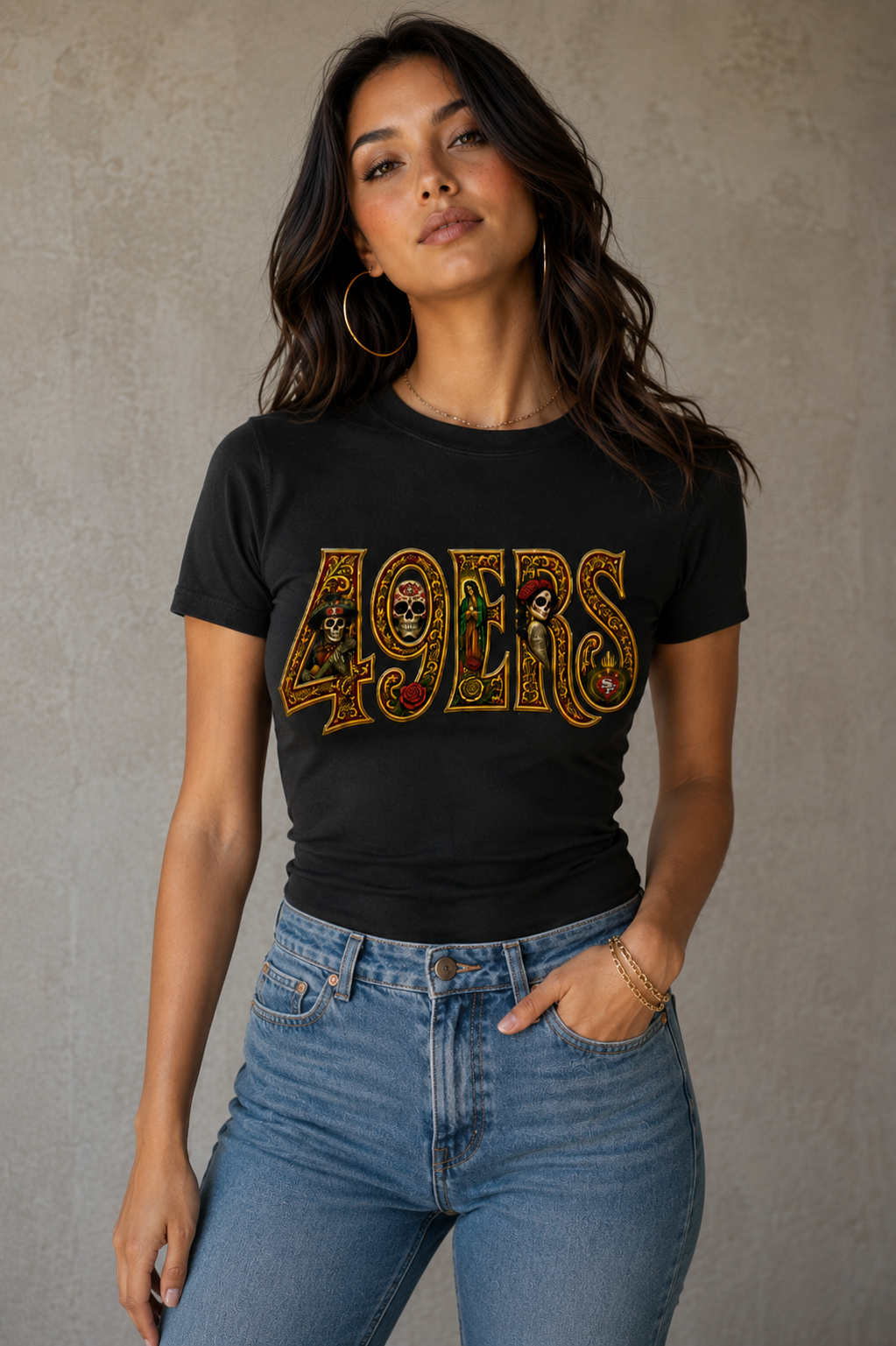 🔥 49ERS Día de los Muertos Tight Fit Tee 🔥