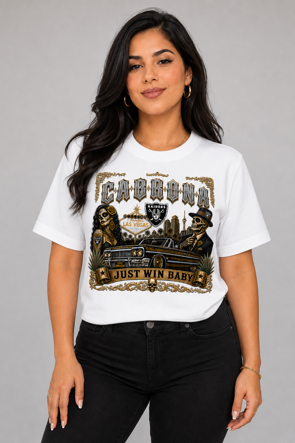 Raiders Cabrona Chicano Lowrider T-Shirt – White or Black